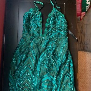 Emerald mini dress